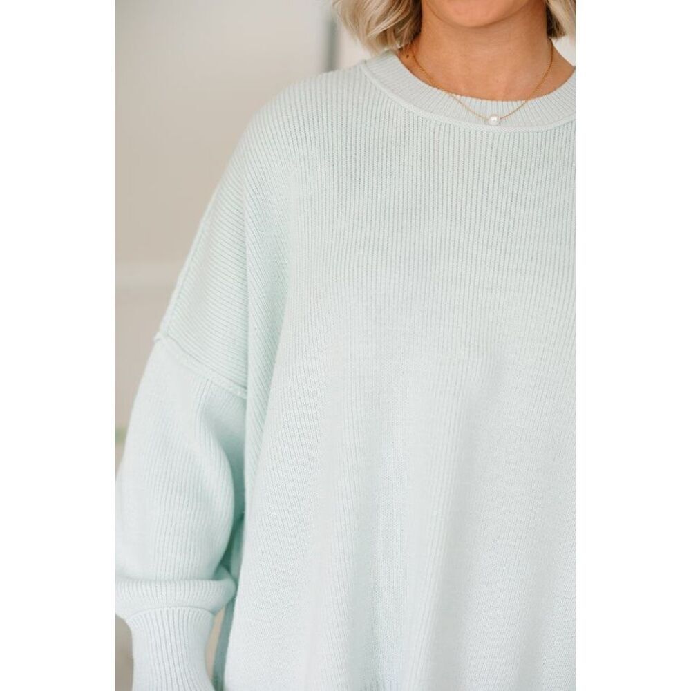 Shop The Mint Give You Joy Light Green Dolman SweaterWomen's Size Large - Picture 2 of 8